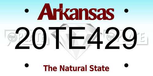 20TE429 Arkansas License Plate