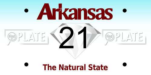 21 Arkansas License Plate