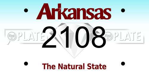 2108 Arkansas License Plate