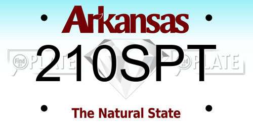 210SPT Arkansas License Plate