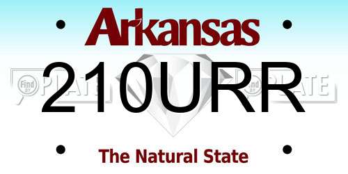 210URR Arkansas License Plate