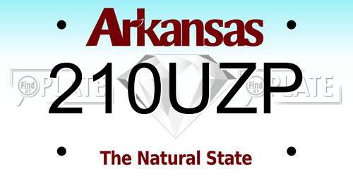 210UZP Arkansas License Plate