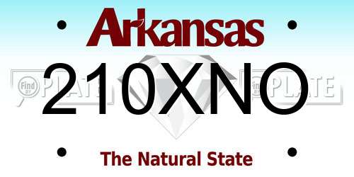 210XNO Arkansas License Plate