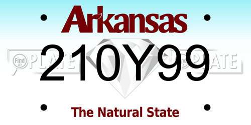210Y99 Arkansas License Plate