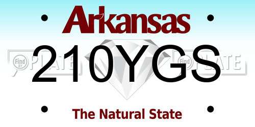 210YGS Arkansas License Plate
