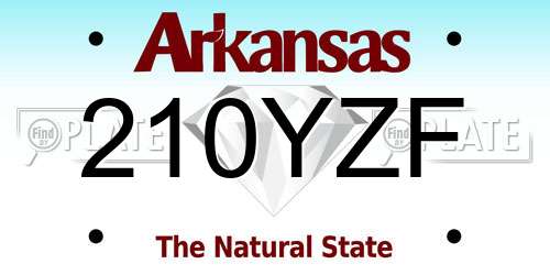 210YZF Arkansas License Plate