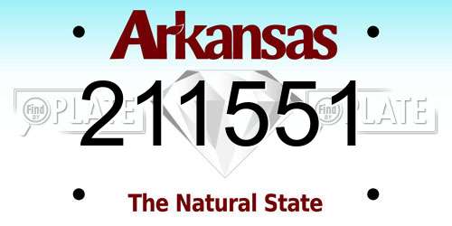 211551 Arkansas License Plate