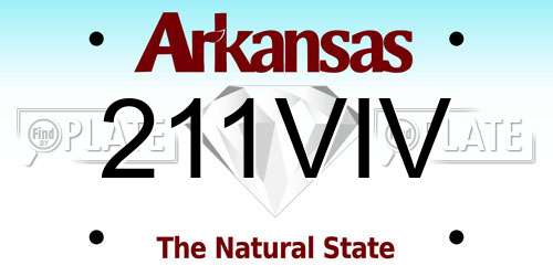 211VIV Arkansas License Plate