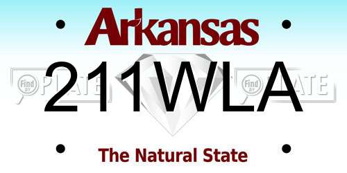 211WLA Arkansas License Plate