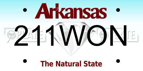 211WON Arkansas License Plate