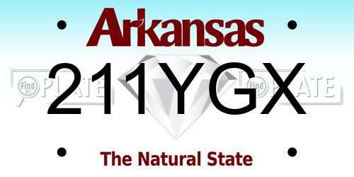 211YGX Arkansas License Plate