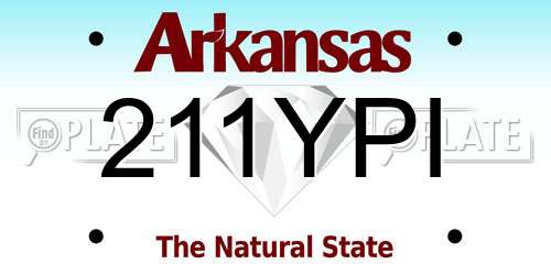 211YPI Arkansas License Plate