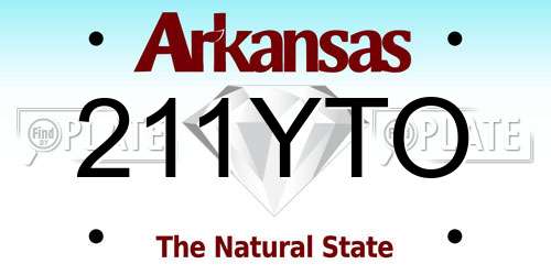 211YTO Arkansas License Plate