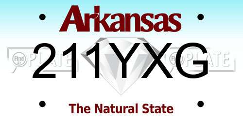 211YXG Arkansas License Plate