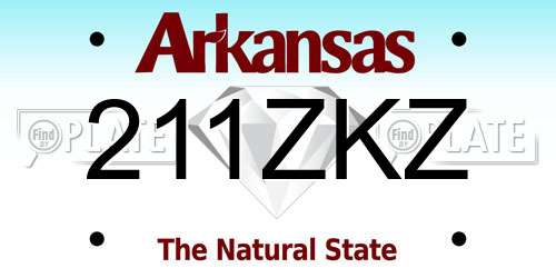 211ZKZ Arkansas License Plate