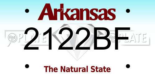 2122BF Arkansas License Plate