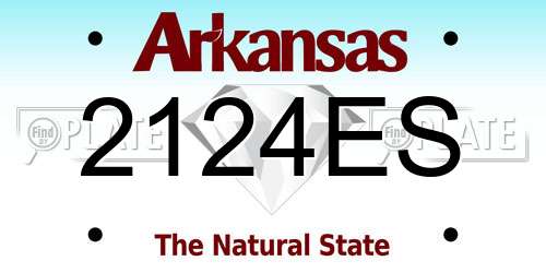 2124ES Arkansas License Plate