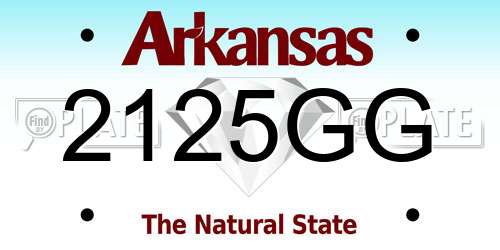 2125GG Arkansas License Plate