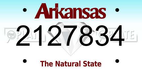 2127834 Arkansas License Plate
