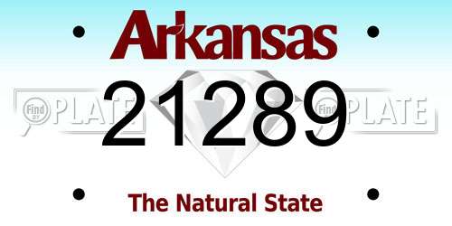 21289 Arkansas License Plate