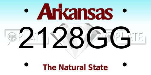 2128GG Arkansas License Plate