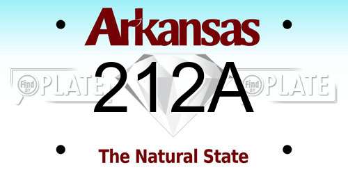 212A Arkansas License Plate