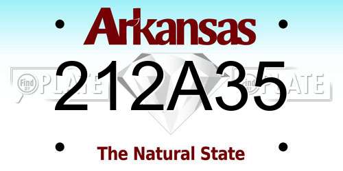 212A35 Arkansas License Plate