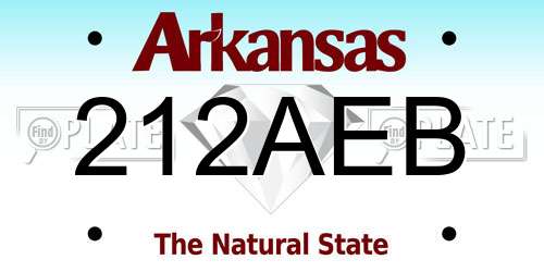 212AEB Arkansas License Plate