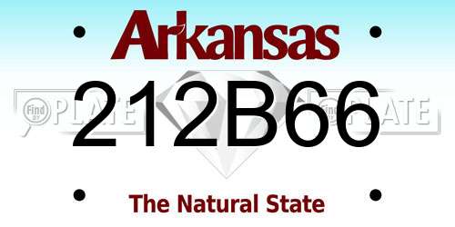 212B66 Arkansas License Plate