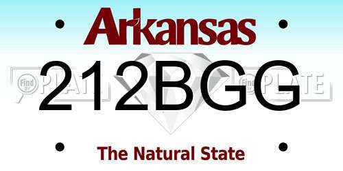 212BGG Arkansas License Plate