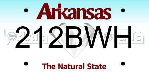 212BWH Arkansas License Plate