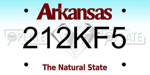 212KF5 Arkansas License Plate