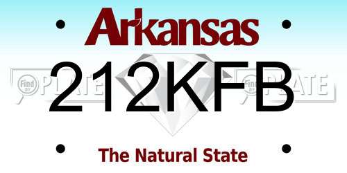 212KFB Arkansas License Plate