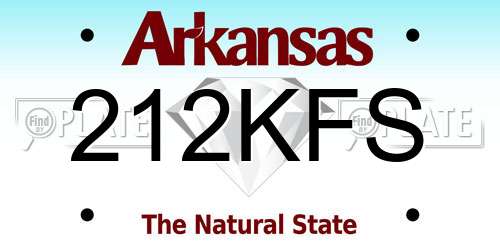 212KFS Arkansas License Plate