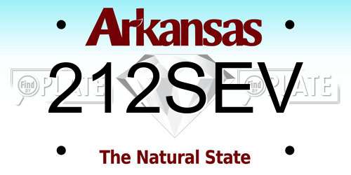 212SEV Arkansas License Plate