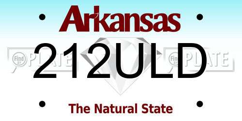 212ULD Arkansas License Plate