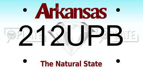 212UPB Arkansas License Plate