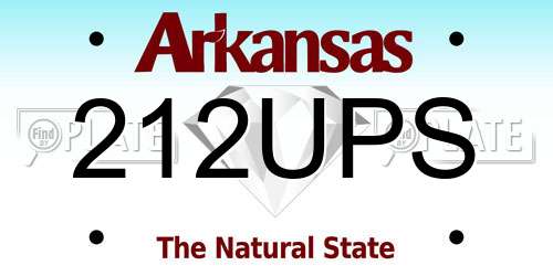 212UPS Arkansas License Plate