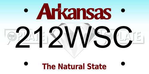 212WSC Arkansas License Plate