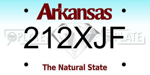 212XJF Arkansas License Plate