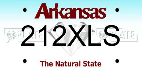 212XLS Arkansas License Plate