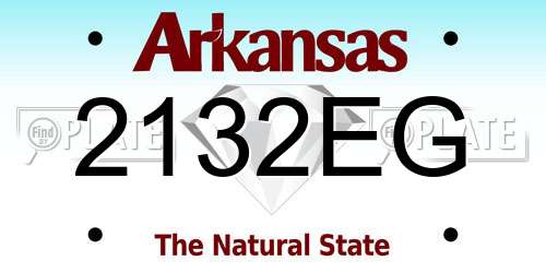 2132EG Arkansas License Plate