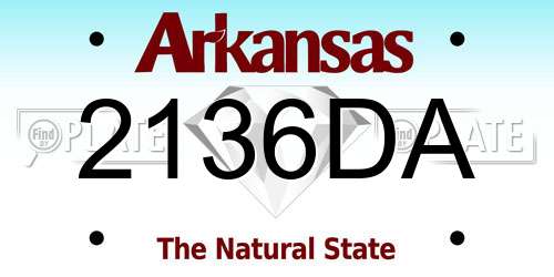 2136DA Arkansas License Plate