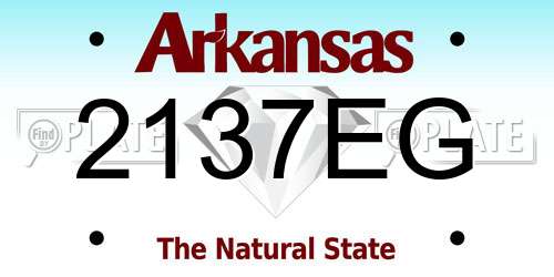2137EG Arkansas License Plate