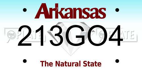 213GO4 Arkansas License Plate
