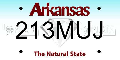 213MUJ Arkansas License Plate