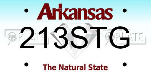 213STG Arkansas License Plate