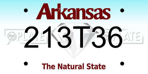 213T36 Arkansas License Plate