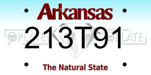 213T91 Arkansas License Plate