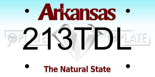 213TDL Arkansas License Plate